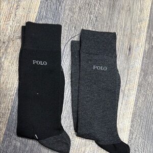 2 Polo by Ralph Lauren Men's Classic Black and Gray Socks